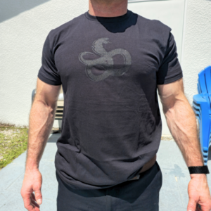 Black on Black Clear coated Logo Shivworks Shirt